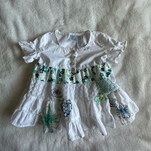 Guess White Floral Tiered  Dress Toddler Sz 4